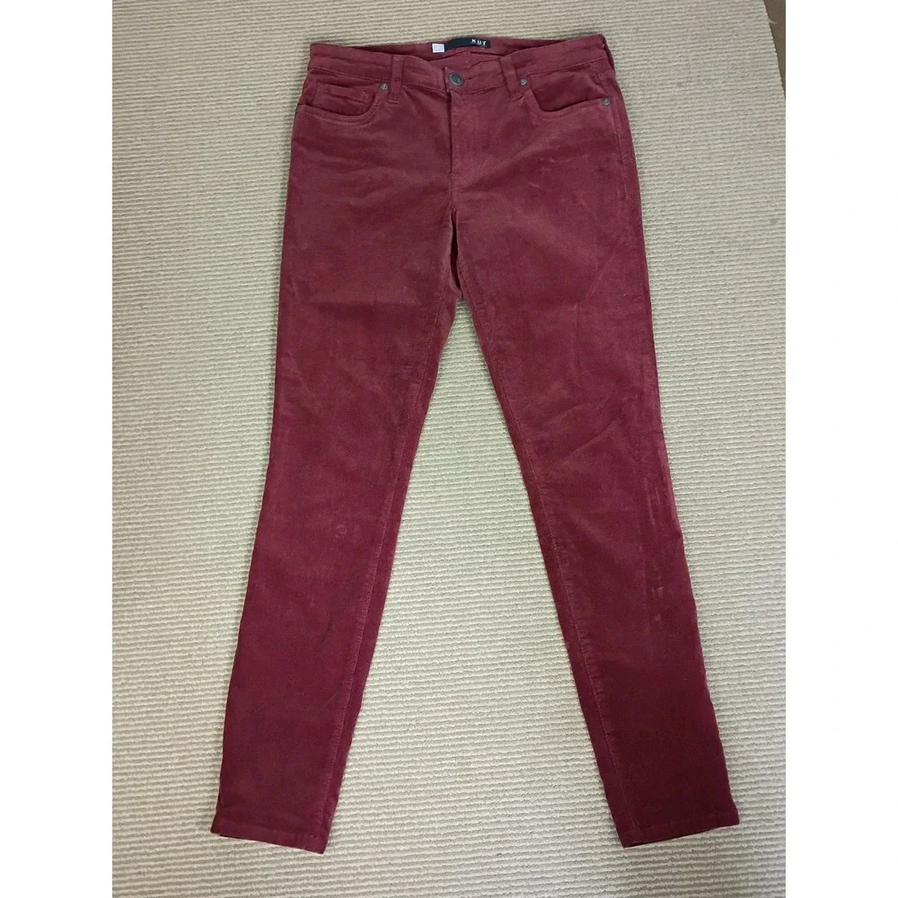 Kut From The Kloth Womens Size 8 Burgundy Corduroy Mia Toothpick Skinny - Picture 11 of 11
